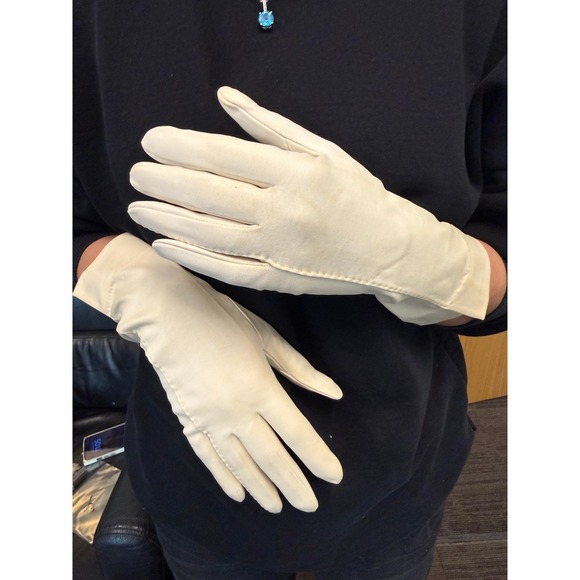 Vintage Christian Dior Sea Island Cotton Gloves Ivory Size 7 Circa 1960s French - Picture 9 of 13